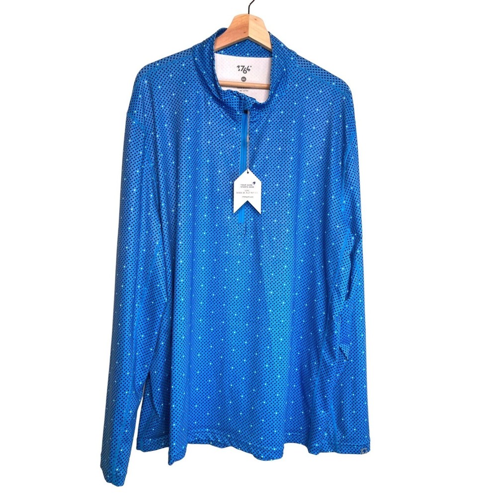 1764 Golf Long Sleeve 1/4 Zip Pullover Blue Mens Sz 2XL iconic Signature Series